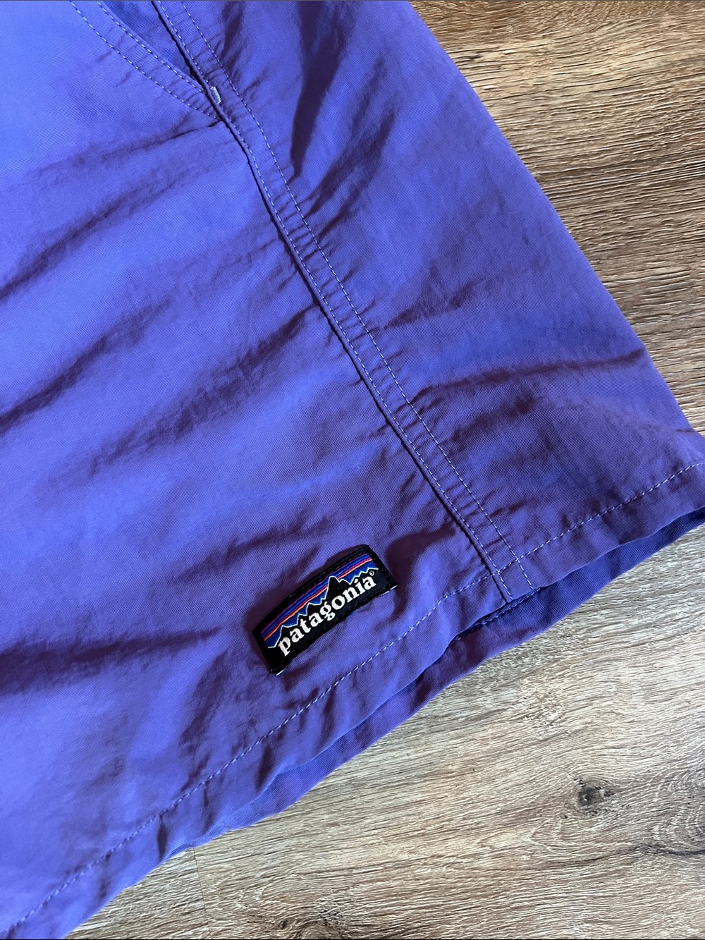 Patagonia Purple Womens Shorts with Blue Waistband Accent - Picture 3 of 6
